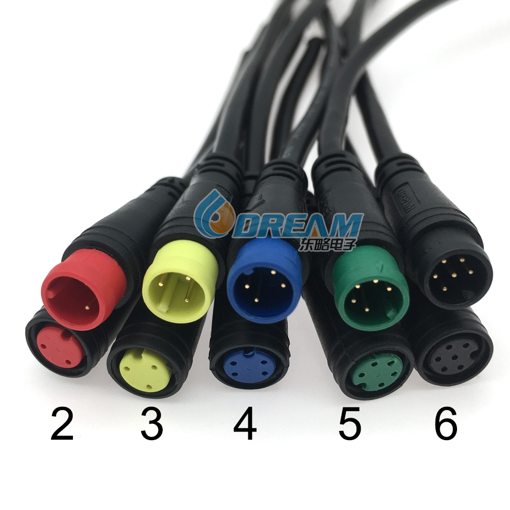 M8 IP65 2 3 4 5 6 8 芯電動(dòng)自行車配件線信號線防水連接器
